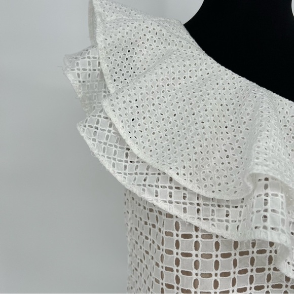 J. Crew One Shoulder Ruffle Eyelet Top - Picture 6 of 15